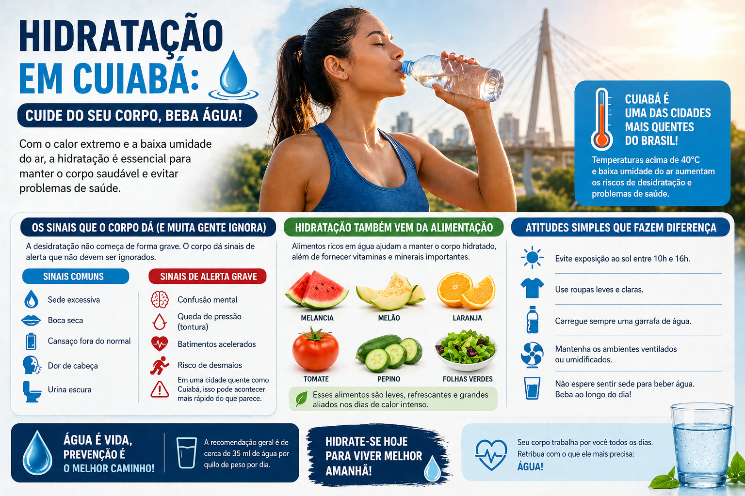 Calor extremo em Cuiabá - termômetro marcando alta temperatura