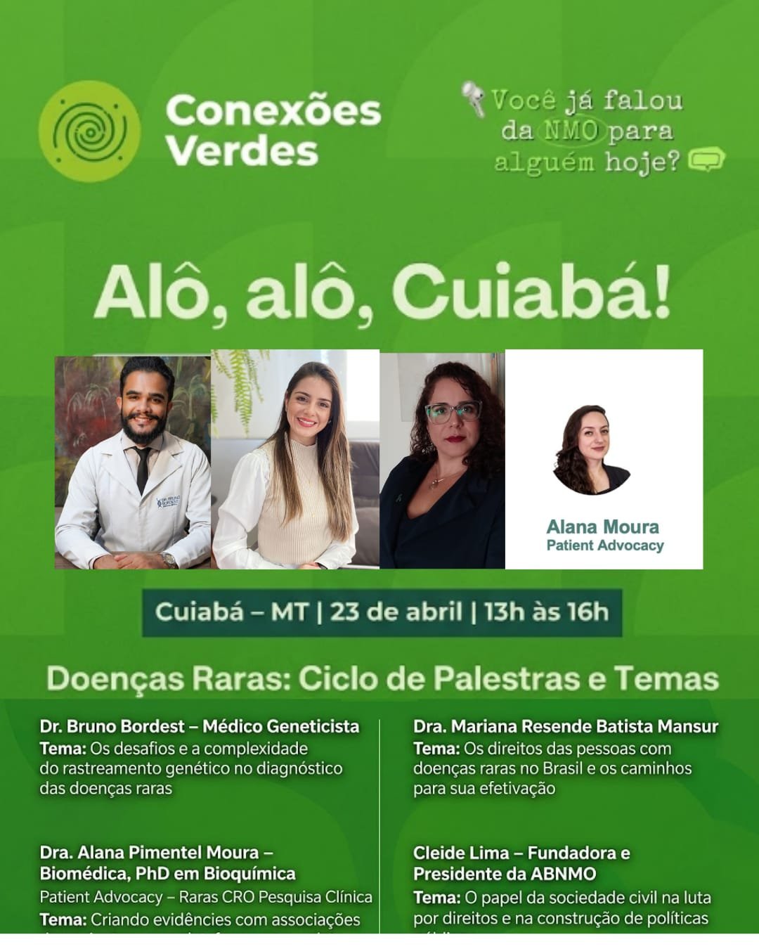 Palestrantes do evento Conexões Verdes